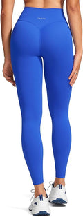 INGIA Womens High Waist No Front Seam Scrunch Butt Leggings Workouts 25 Inches V-Back Scrunch Booty Gym Yoga Pants