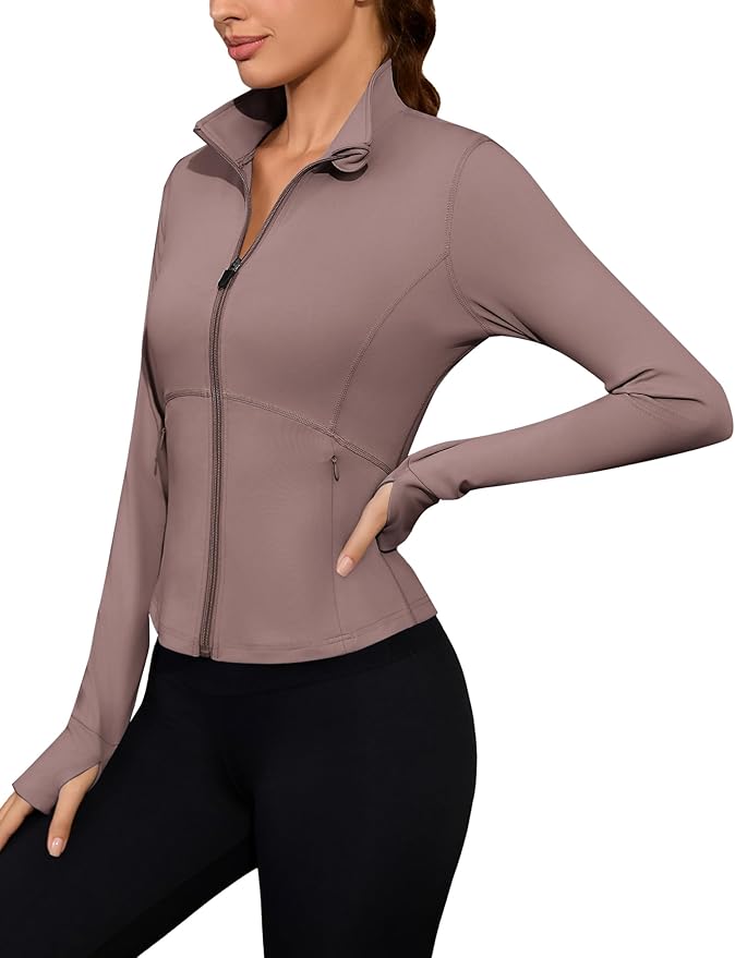 Avoogue Women Lightweight Active Jacket Full Zip Workout Running Yoga Athletic Outerwear with Pockets
