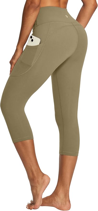 IUGA High Waisted Yoga Pants for Women with Pockets Capri Leggings for Women Workout Leggings for Women Yoga Capris
