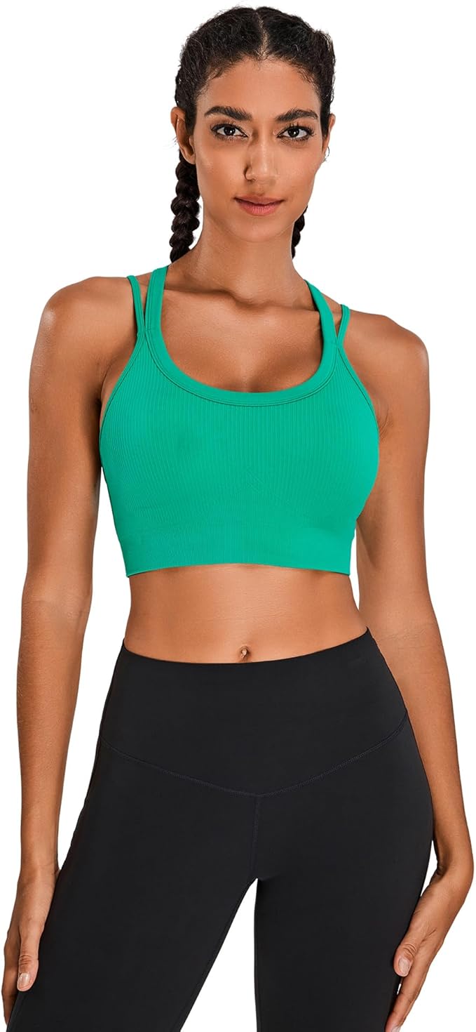 Sports Bras for Women HIigh Support, Criss-Cross Back Padded Strappy High Impact Sports Bras for Women Large Bust