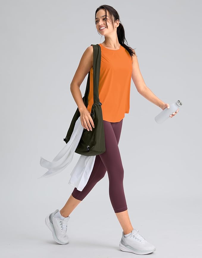 SANTINY Women's Sleeveless Workout Tops Breathable Lightweight Active Tennis Yoga Shirts Athletic Running Tank Tops for Women