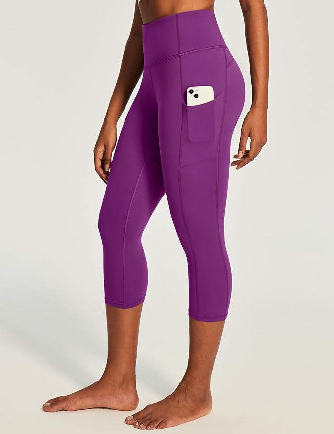 Ewedoos Capri Leggings for Women High Waisted Yoga Pants with Pockets for Women Tummy Control Workout Leggings Yoga Capris