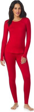 Cuddl Duds Womens Lightweight Breathable Everyday Active Base Layer Set - Long Sleeve Top & Leggings - Lounge Sets for Women