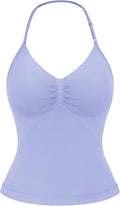 YEOREO SoftHue Impact Longline Strappy Top Women's Halter Workout Tank Tops Backless Gym Longline with Adjustable Strap