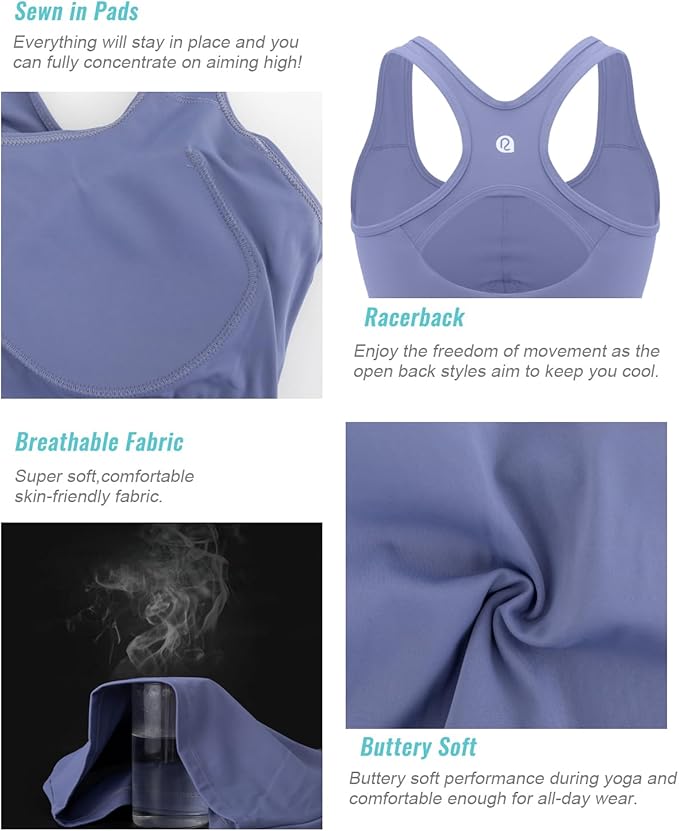 RUNNING GIRL Workout Tank Tops with Built in Bras for Women,Compression Shirt Strappy Back Athletic Yoga Tops