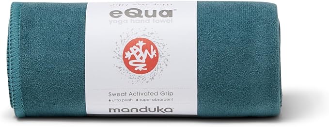 Manduka eQua Hand Towels - 16" Rapid Moisture Activated Grip Quick Drying, Soft Microfiber Machine Washable 16 x 26.5 inches