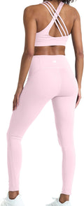 POPSUGAR 2 Piece Workout Sets for women, High Waist Leggings and Sports Bra Yoga Set Matching Gym Pilates Running Work Outfit