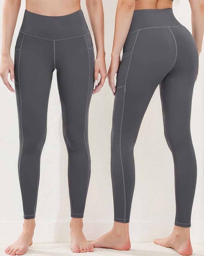 Dimore 4 Pack Workout Leggings for Women with Pockets,High Waisted Tummy Control Yoga Pants for Workout Running