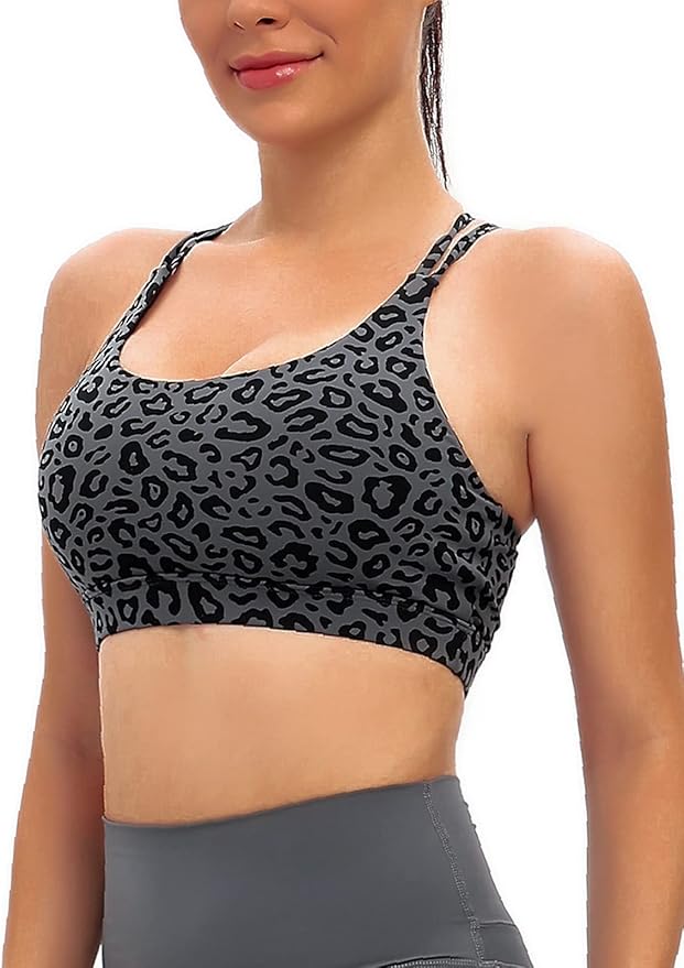 RUNNING GIRL Sports Bras for Women,Padded Sports Bra Tank Top Sexy Crisscross Back High Impact Longline Workout Yoga Bra