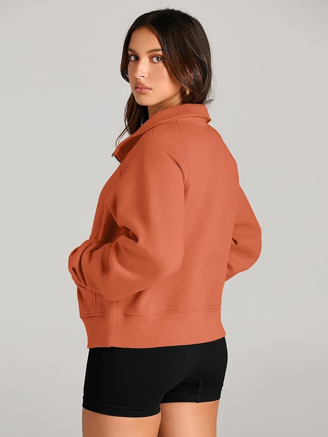 AUTOMET Womens Sweatshirts Half Zip Cropped Pullover Fleece Quarter Zipper Hoodies 2026 Fall Fashion Outfits Clothes