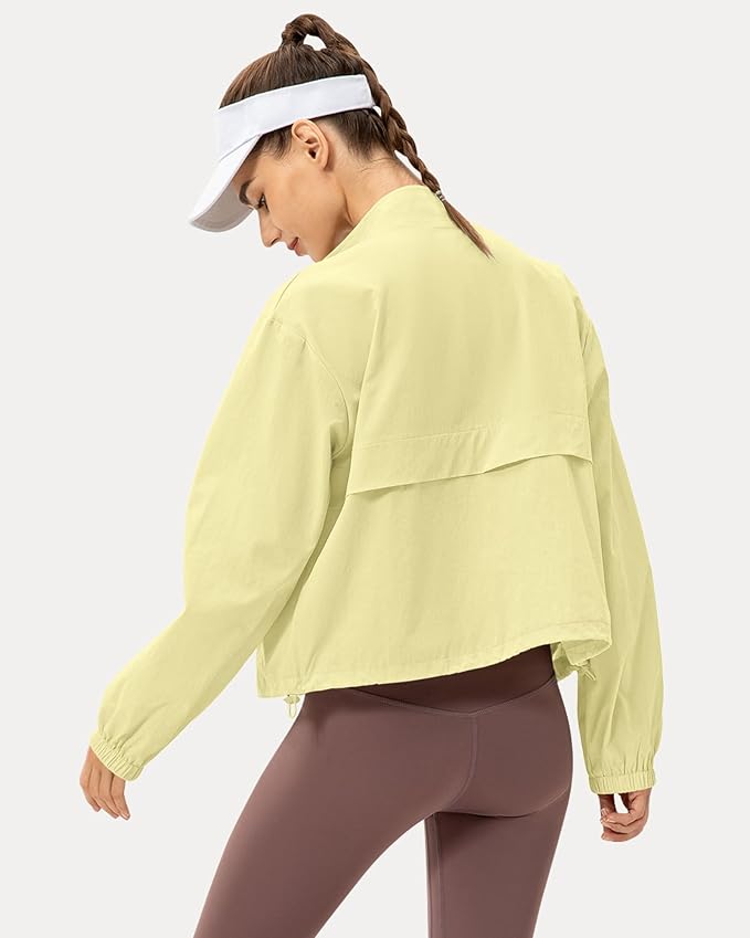 Locachy Women's Lightweight Zip Up Athletic Jacket Stand Collar Windproof Sun Protection Workout Outdoor Jacket