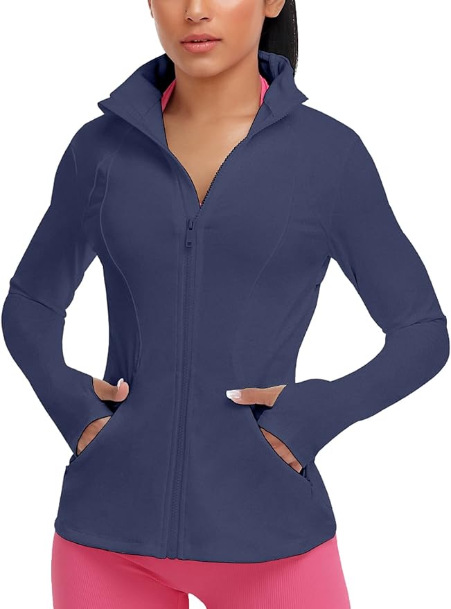 VUTRU Women's Workout Yoga Jacket Full Zip Running Athletic Track Jacket