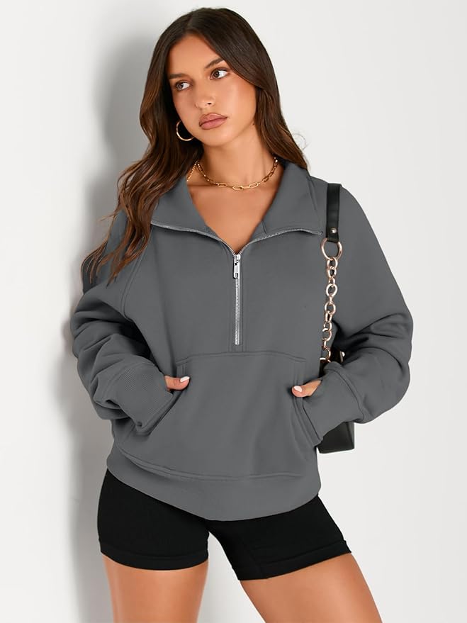 AUTOMET Womens Sweatshirts Half Zip Cropped Pullover Fleece Quarter Zipper Hoodies 2026 Fall Fashion Outfits Clothes