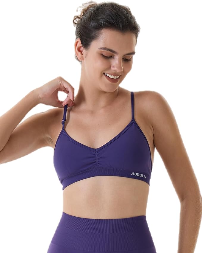 AUROLA Mercury Workout Sports Bras Women Athletic Removable Padded Backless Strapy Minimal Crop Top