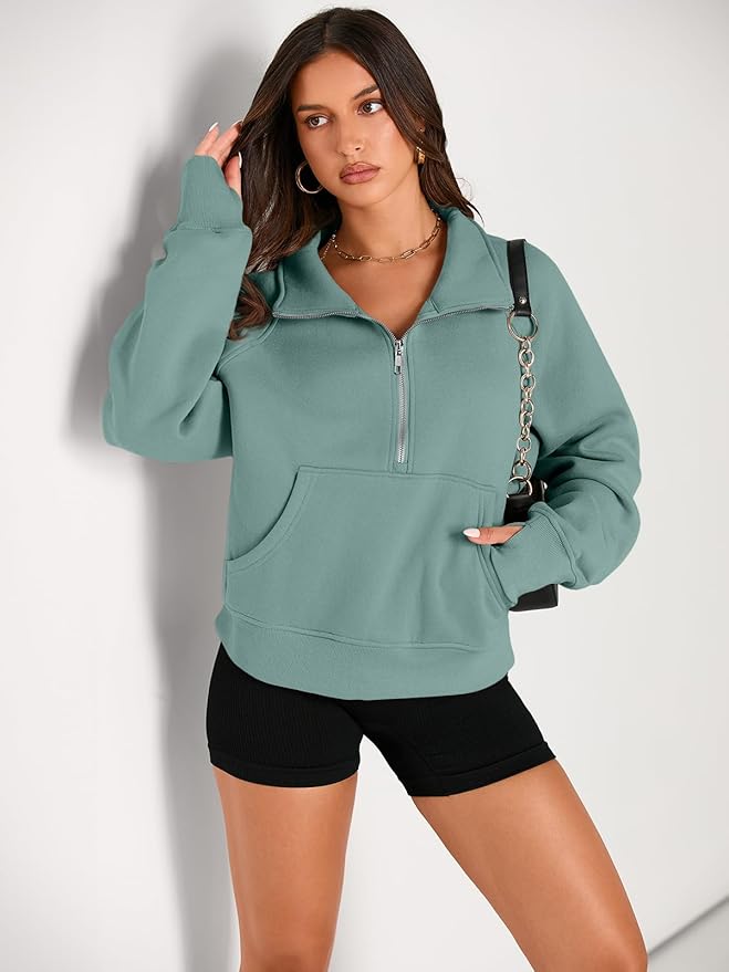 AUTOMET Womens Sweatshirts Half Zip Cropped Pullover Fleece Quarter Zipper Hoodies 2026 Fall Fashion Outfits Clothes