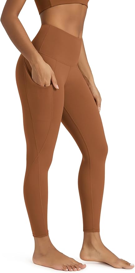 ODODOS Women's High Waisted Yoga Leggings with Pockets, Tummy Control Non See Through Workout Athletic Running Yoga Pants