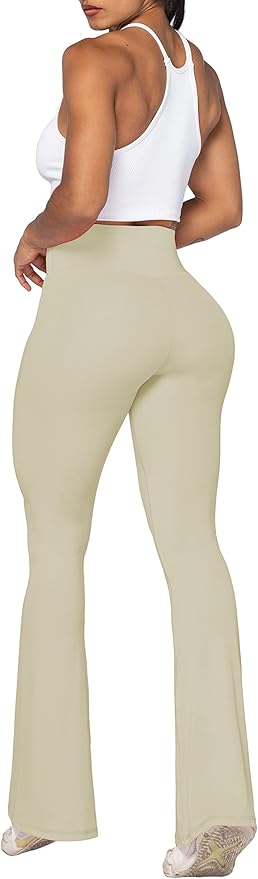 Sunzel Flare Leggings, Crossover Yoga Pants with Tummy Control, High-Waisted and Wide Leg
