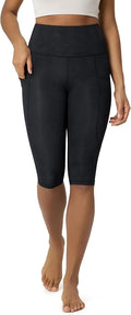 ODODOS Women's High Waisted Yoga Capris with Pockets, Tummy Control Non See Through Workout Athletic Running Capri Leggings