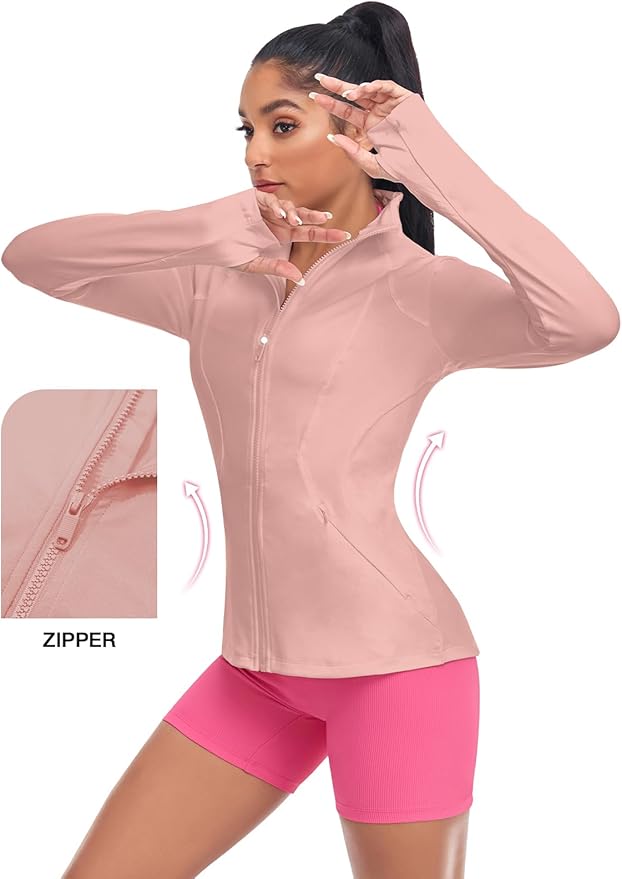 VUTRU Women's Workout Yoga Jacket Full Zip Running Athletic Track Jacket