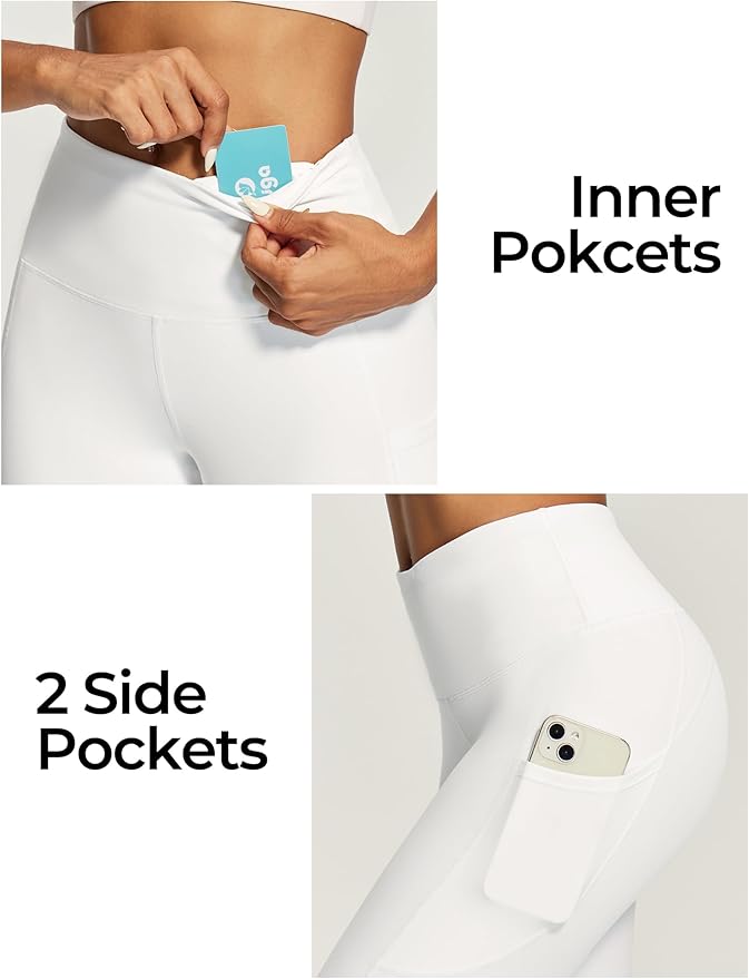 IUGA High Waisted Yoga Pants for Women with Pockets Capri Leggings for Women Workout Leggings for Women Yoga Capris
