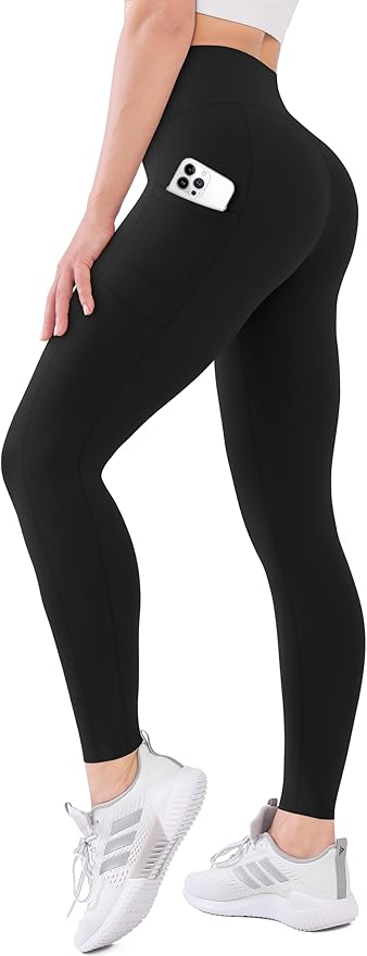 High Waisted Leggings with Pockets for Women Buttery Soft Full Length Capri Workout Yoga Pants