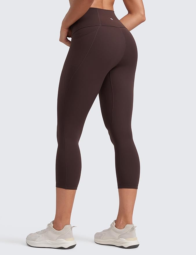 CRZ YOGA Butterluxe Workout Capri Leggings Pockets 21" - High Waisted Gym Athletic Womens Crop Yoga