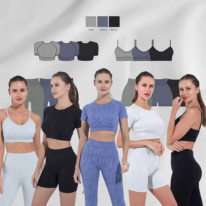 Seamless Yoga Four-Piece Set Supportive Fit and Contouring Comfort for Active Movement
