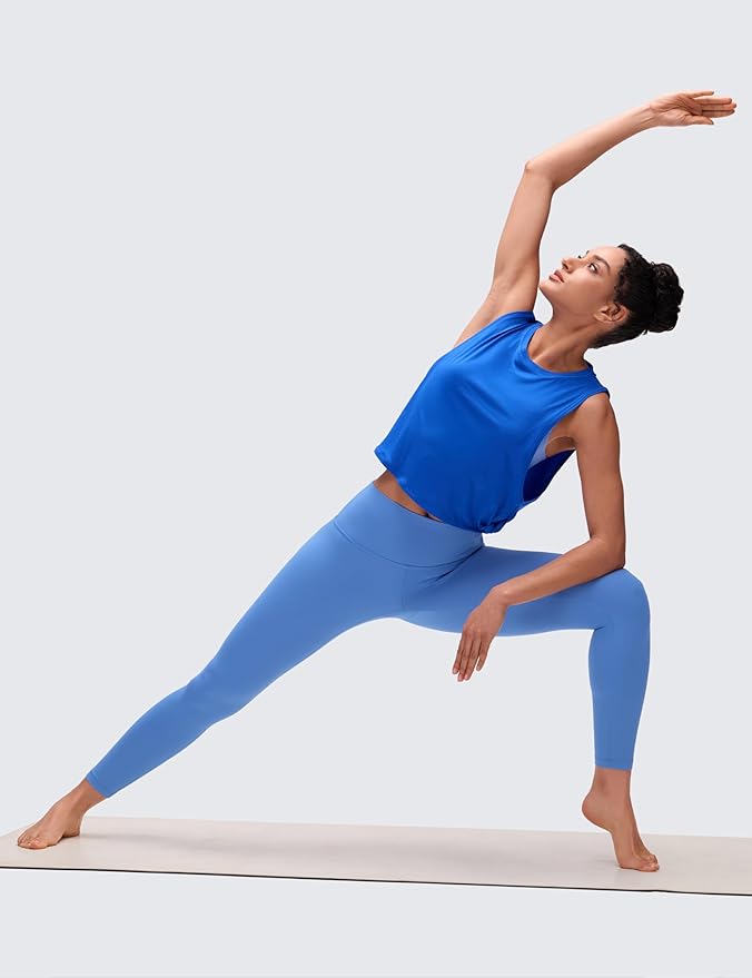 CRZ YOGA Pima Cotton Large Armhole Tank Tops for Women - Workout Sport Athletic Yoga Running Gym Loose Crop Sleeveless Shirts
