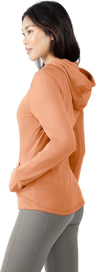Yogalicious Full-Zip Lightweight Hooded Running Workout Yoga Lux Jacket with Pockets