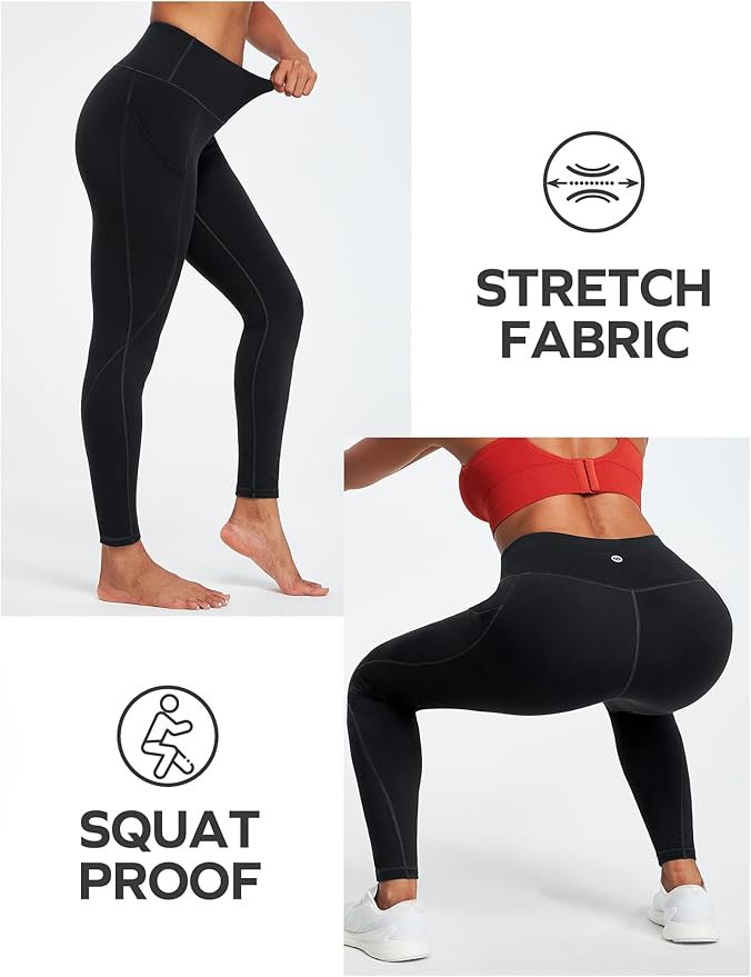 Ewedoos Leggings with Pockets for Women High Waisted Athletic Workout Compression Leggings Tummy Control Yoga Pants Women
