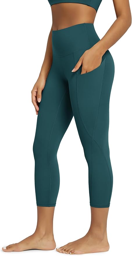 ODODOS Women's High Waisted Yoga Leggings with Pockets, Tummy Control Non See Through Workout Athletic Running Yoga Pants