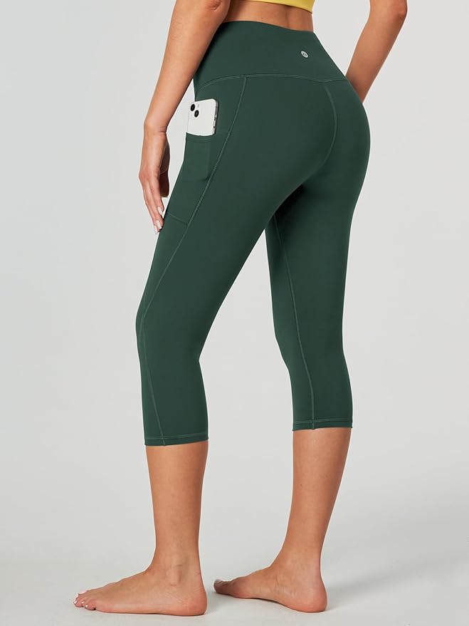 Heathyoga Capri Leggings for Women High Waisted Capri Leggings with Pockets for Women Tummy Control Yoga Pants Women
