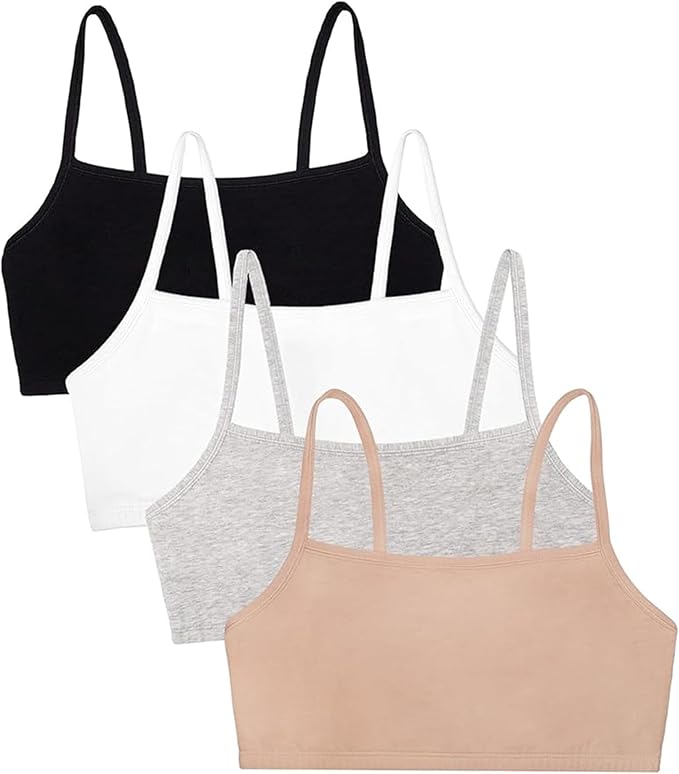 Fruit of the Loom Women's Spaghetti Strap Cotton Pullover Sports Bra Value Pack