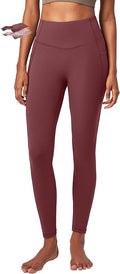 Heathyoga Compression Leggings for Women Tummy Control No Front Seam Leggings with Pockets for Women Workout Yoga Pants