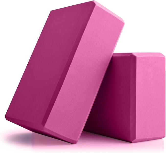 Yoga Blocks 2 Pcs, 9"x6"x3" Yoga Brick Foam Blocks EVA Foam Block Yoga Props Accessories for Yoga Pilates Stretching and Meditation