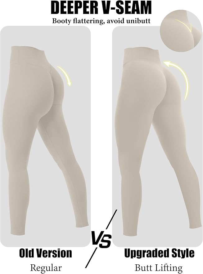 Olmlmt No Front Seam Workout Leggings for Women Tummy Control Butt Lifting Leggings Buttery Soft Gym Yoga Pants