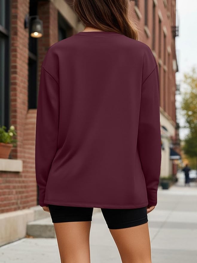 Trendy Queen Womens Spring Tops Oversized Long Sleeve T Shirts 2026 Basic Tee Fall Casual Workout Y2K Clothes