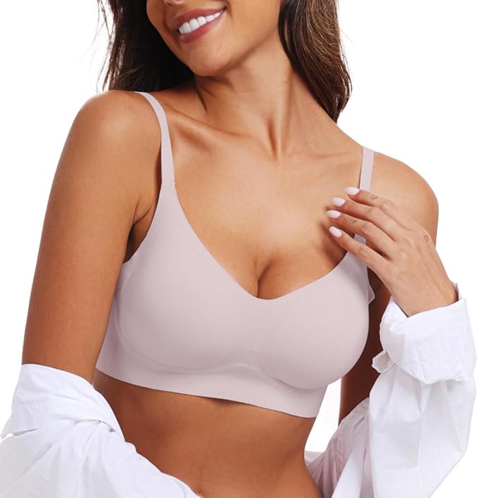 OEAK Womens Wireless Jelly Bras Comfortable Push Up Bra No Underwire Gel Bra Full Support Lift Everyday Seamless Tshirt Bras