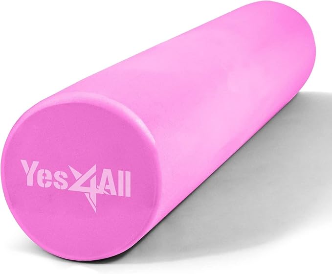 Yes4All EVA Firm Foam Rollers for Yoga & Pilates, Available in 12, 18, 24, 36 inch, Yoga Roller for Massage, Stretching, Core Strengthening