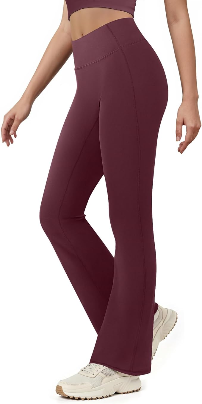 Yoga Pants for Women High Waisted Flare Leggings Bell Bottom Leggings Front Seamless Flared Workout Pants Tummy Control