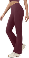 Yoga Pants for Women High Waisted Flare Leggings Bell Bottom Leggings Front Seamless Flared Workout Pants Tummy Control