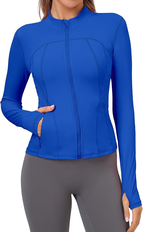 VUTRU Womens Workout Yoga Jacket Lightweight Zip Up Athletic Jacket Lightweight Cropped Jacekt with Pockets