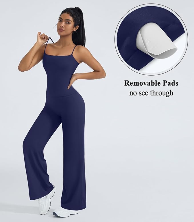 OMKAGI Workout Sets for Women Padded Tank Tops Matching Straight Leg Yoga Outfits