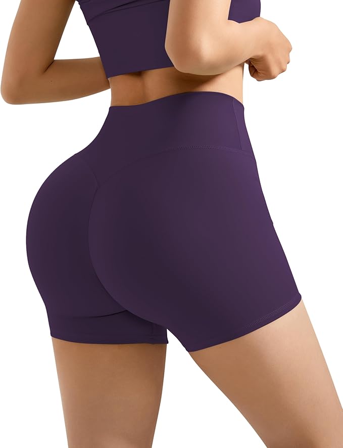 SUUKSESS Women 2 Piece Workout Sets High Waisted Tummy Control Biker Shorts Halter Padded Tank Tops