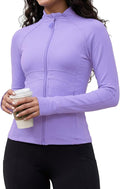 Waitfairy Zip Up Jackets for Women Yoga Gym Top Running Workout Jackets for Woman Track Jacket Women with Thumb Holes