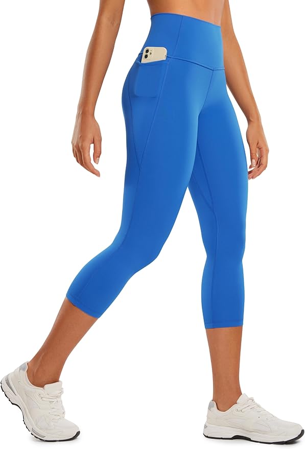 CRZ YOGA Butterluxe Workout Capri Leggings Pockets 21" - High Waisted Gym Athletic Womens Crop Yoga