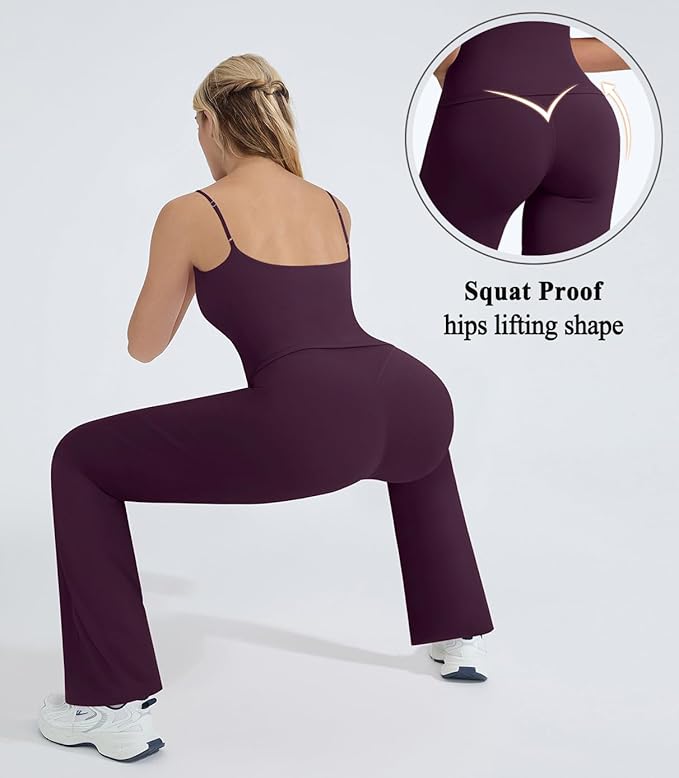 OMKAGI Workout Sets for Women Padded Tank Tops Matching Straight Leg Yoga Outfits