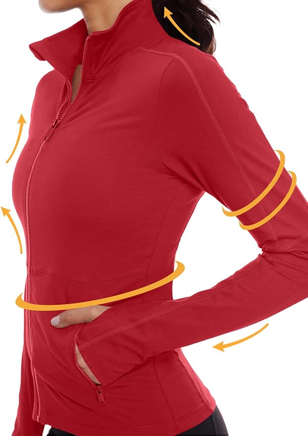 VUTRU Women's Workout Yoga Jacket Full Zip Running Athletic Track Jacket