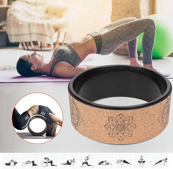 High Density PU Rubber Yoga Wheel for Stretching and Flexibility to Help Back Aches and Tension, Tear, Flexible Roller Designed, Extend Premium Back Roller