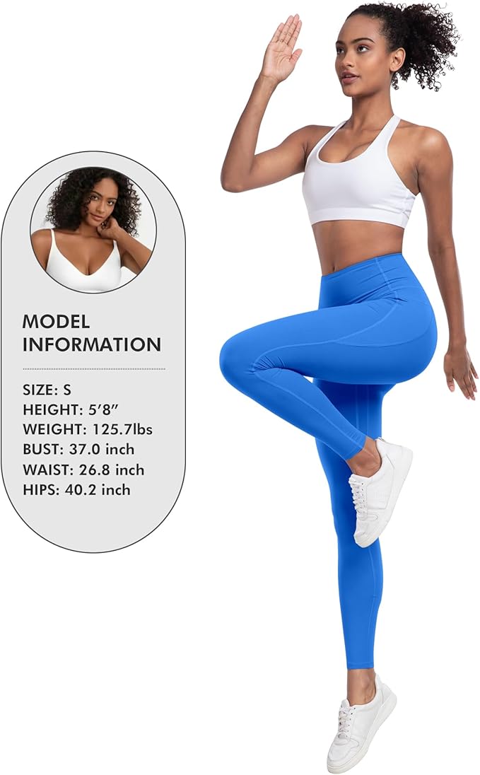 LZYVOO Leggings with Pockets for Women, 6 Packs Soft High Waisted Tummy Control Workout Yoga Pants